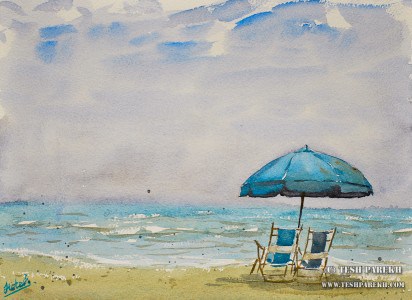 412x300 Myrtle Beach Sc Plein Air Watercolor Paintings By Raleigh Fine - Painting Myrtle Beach