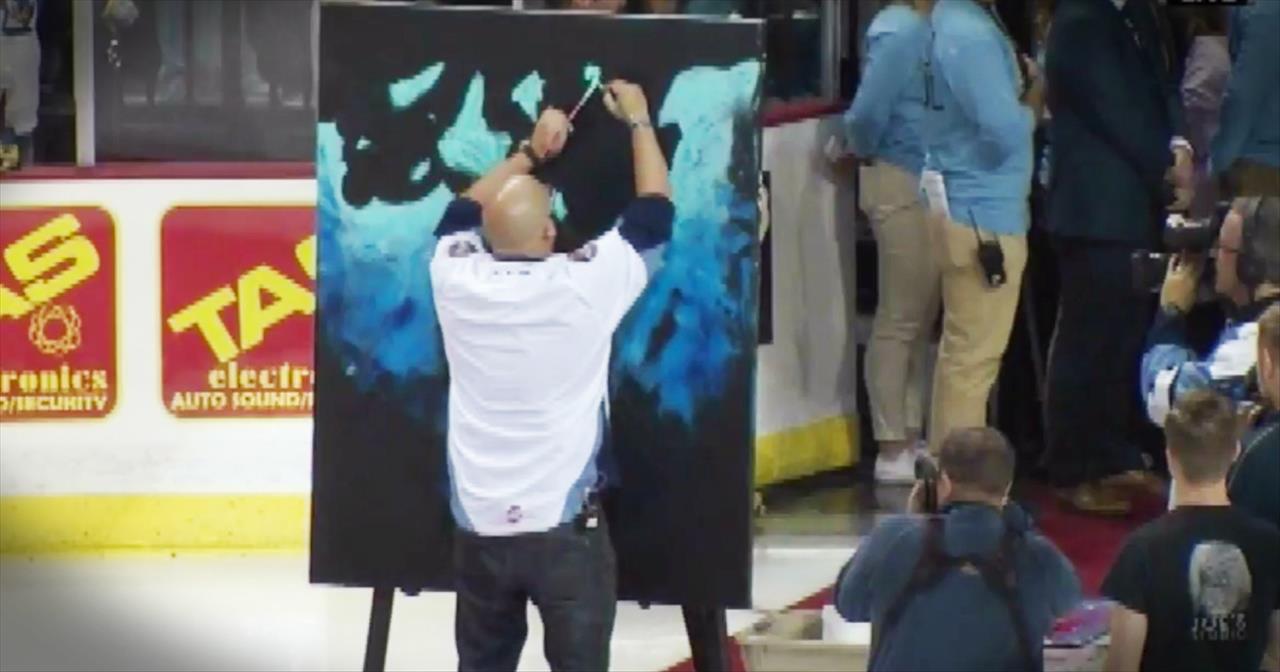 1280x672 Man Sings The National Anthem While Speed Painting - Painting National Anthem