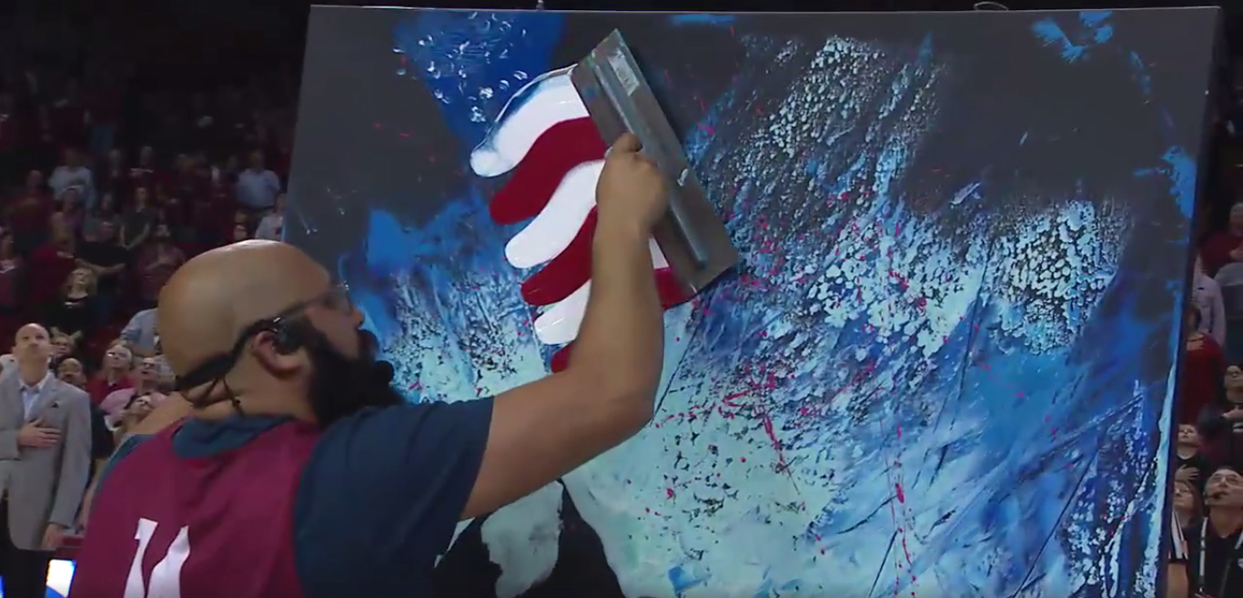 1366x657 The Singing, Painting National Anthem Artist Is Back To Amaze You - Painting National Anthem