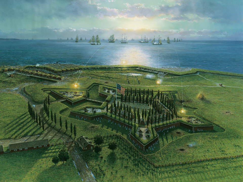 960x720 Fort Mchenry - Painting National Anthem