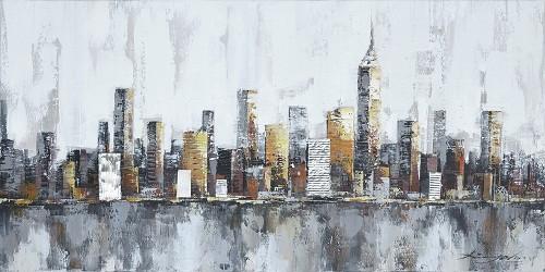 500x250 New York Skyline Cityscape Architecture Abstract - Painting New York Skyline