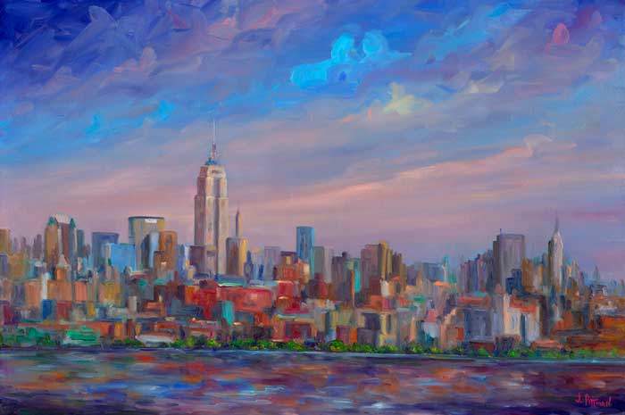 700x465 New York Skyline Painting And Prints - Painting New York Skyline