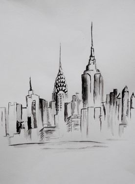 276x375 Saatchi Art Artist Sonya Reynolds Painting, New York Skyline - Painting New York Skyline