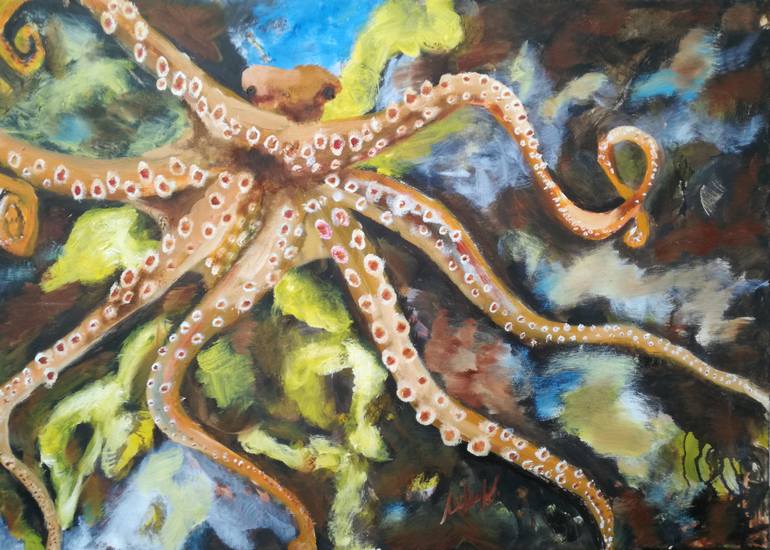 770x550 Saatchi Art Octopus Painting By Nika Korsic - Painting Octopus