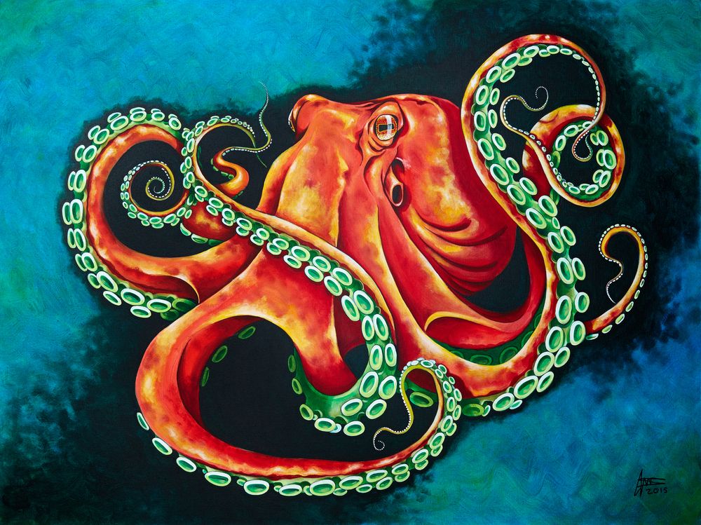 1000x749 Octopus Painting - Painting Octopus
