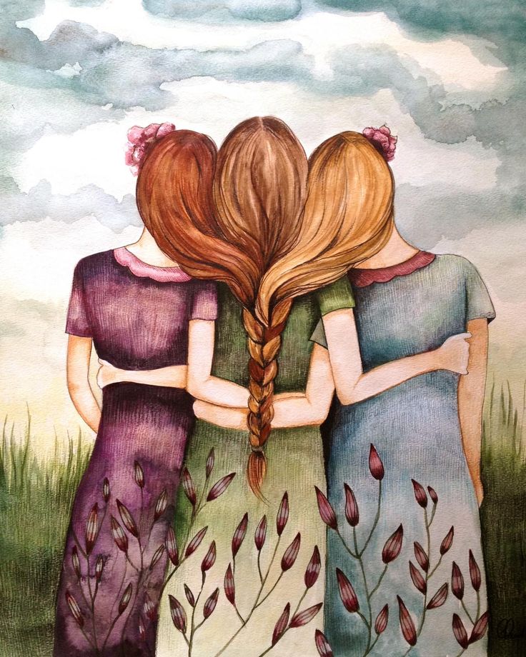 736x920 Little Miss Yumi's Hub The Journal Of The Three Sisters - Painting Of 3 Sisters