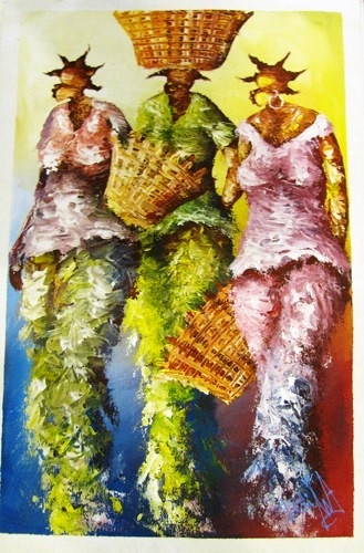 329x500 Oil Painting Three Sisters - Painting Of 3 Sisters