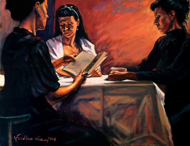 770x591 Saatchi Art Chekhov 3 Sisters Painting By Agnieszka - Painting Of 3 Sisters