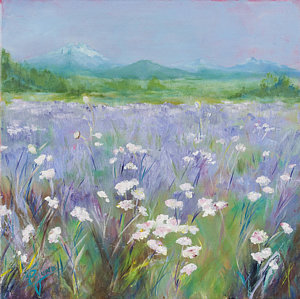 300x299 3 Sisters Field Of Flowers Painting By Bonnie Junell - Painting Of 3 Sisters