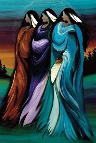 326x488 Three Sisters Posters By Betty Albert - Painting Of 3 Sisters
