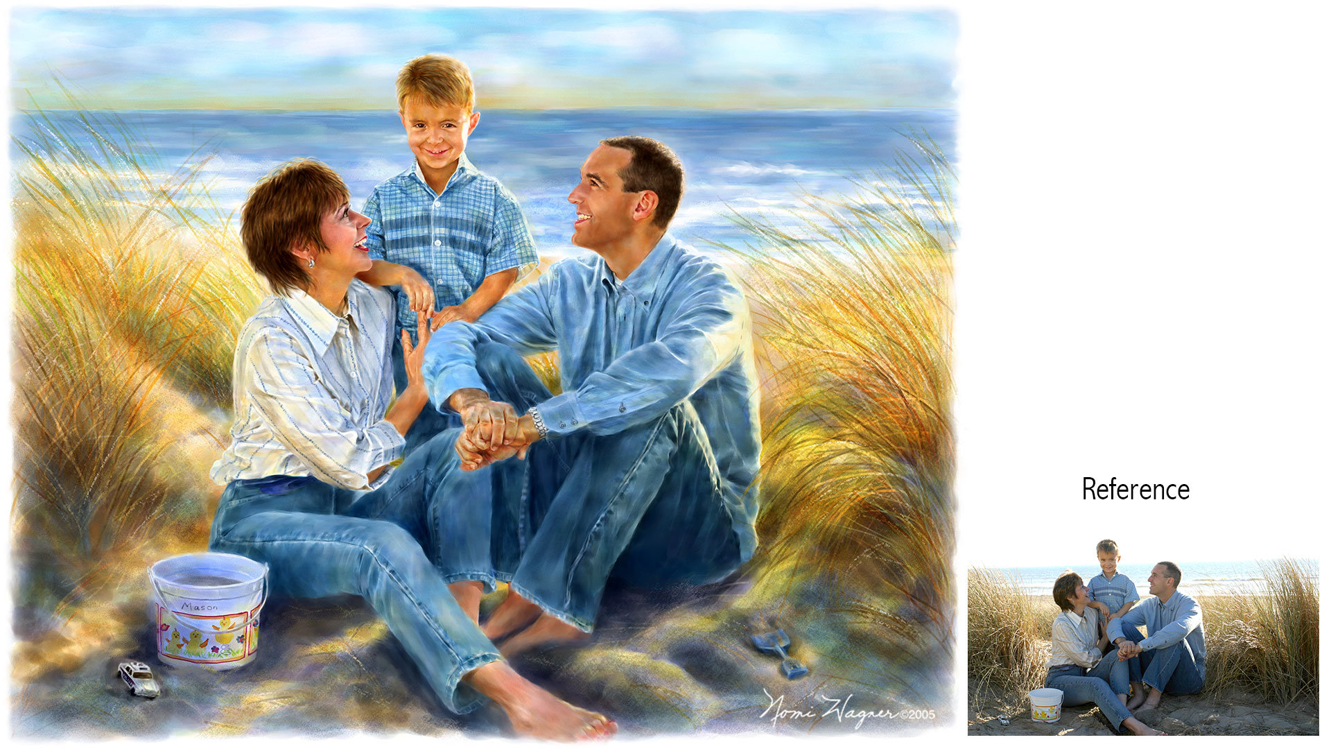 1920x1080 Family Portrait Painting, Watercolor Portrait, Painting Portraits - Painting Of A