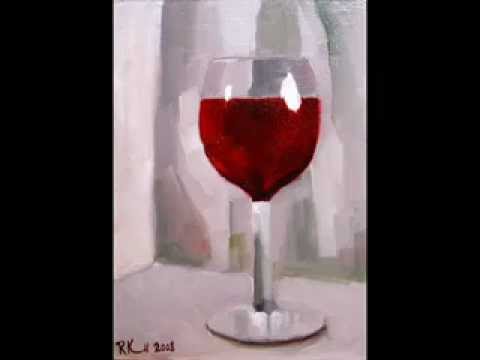 480x360 Painting Of A Glass Of Red Wine. - Painting Of A