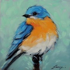 236x236 Chickadeert, Impressionistic, 4x4 Original Oil Painting - Painting Of A