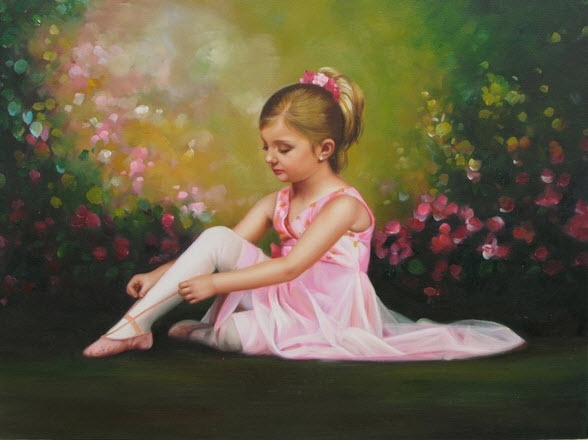 588x440 Oil Painting Reproduction - Painting Of A Baby Girl