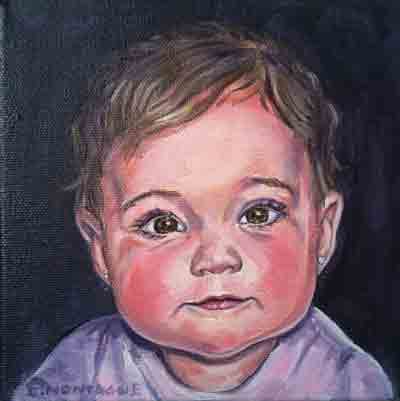 400x401 A Baby Girl Painting Is Number 11 Of 100 Little Portraits Little - Painting Of A Baby Girl