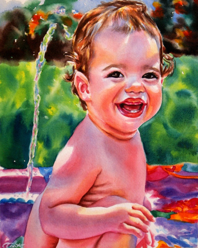 639x800 Art By Crystal Cook Sweet Baby Girl - Painting Of A Baby Girl