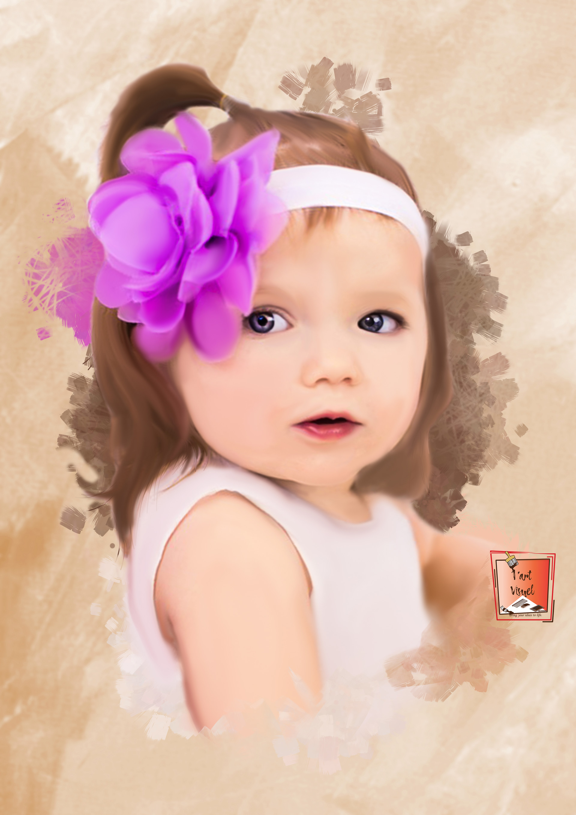 1920x2715 Artstation - Painting Of A Baby Girl