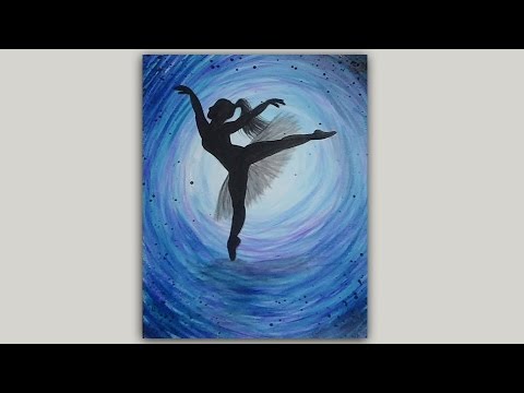 480x360 Ballerina Silhouette Acrylic Painting - Painting Of A Ballerina