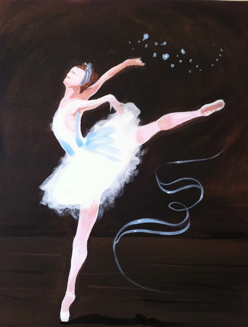 821x1080 Ballerina With Blue Ribbon On 11212012 70000 Pm - Painting Of A Ballerina