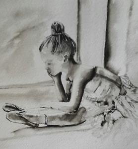 278x300 Original Watercolourink Painting Of A Ballerina - Painting Of A Ballerina