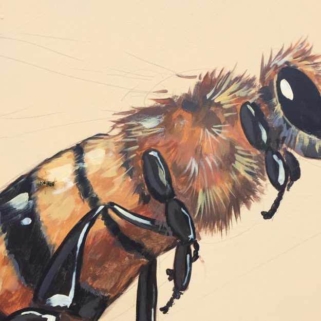 625x625 The Artist Painting 50,000 Honey Bees In Murals Around The World - Painting Of A Bee