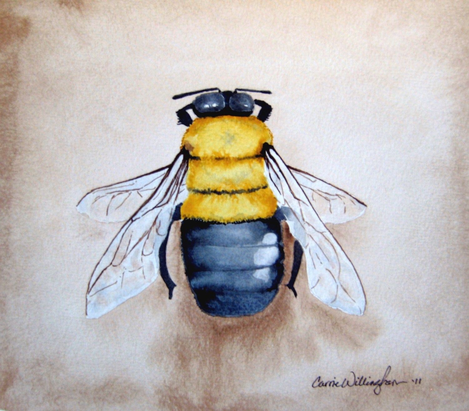 1500x1314 Watercolor Bee Painting - Painting Of A Bee