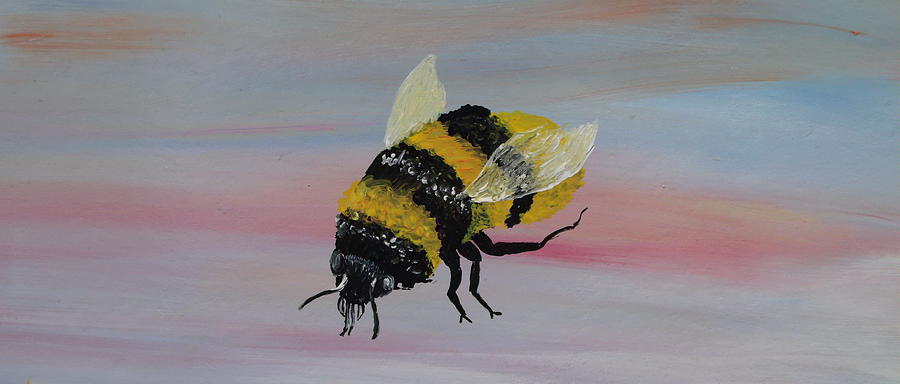 900x384 Bumble Bee Painting By Mark Moore - Painting Of A Bee
