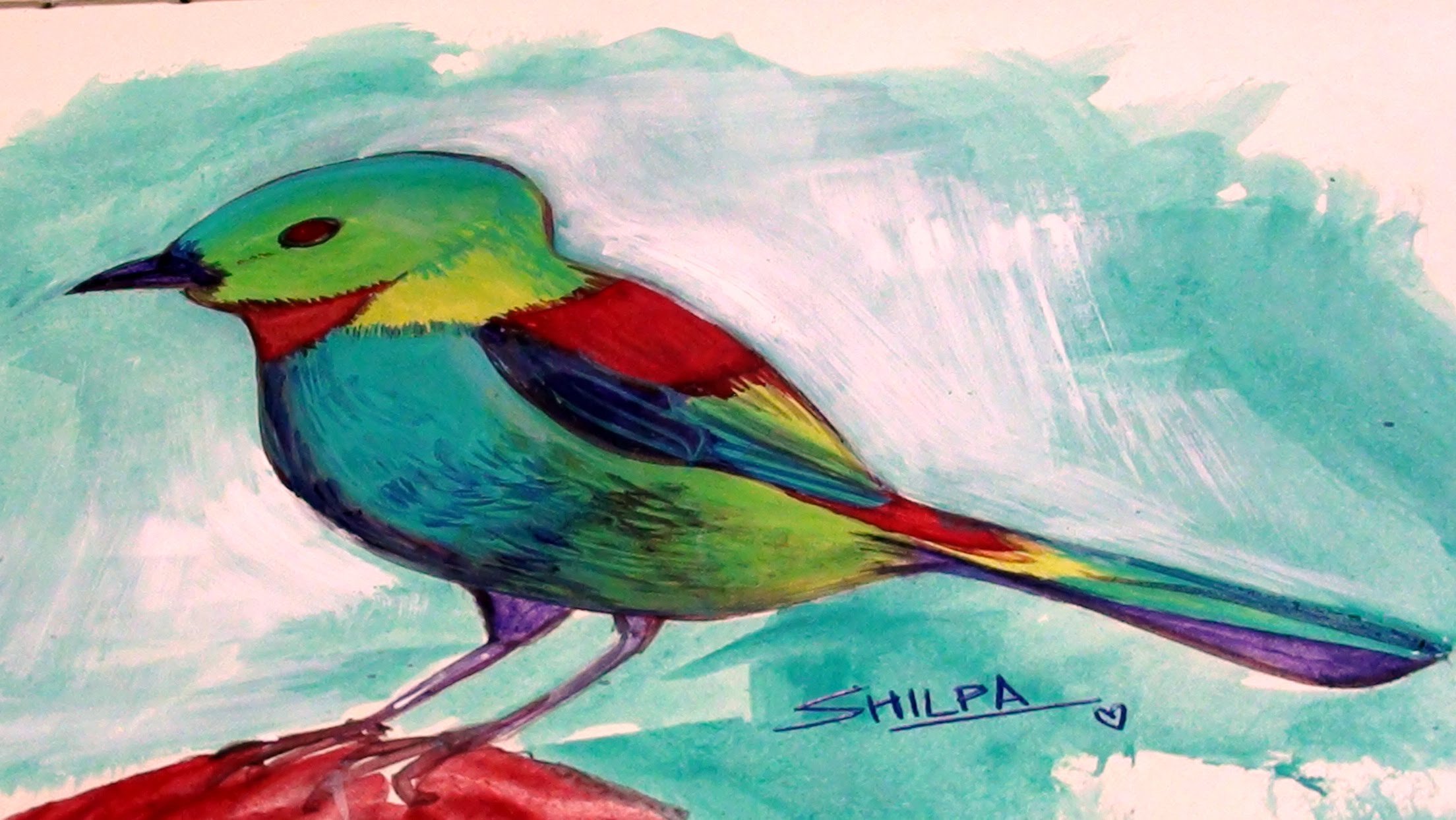 2208x1244 Diy Step By Step How To Paint An Acrylic Painting Bird Tutorial - Painting Of A Bird