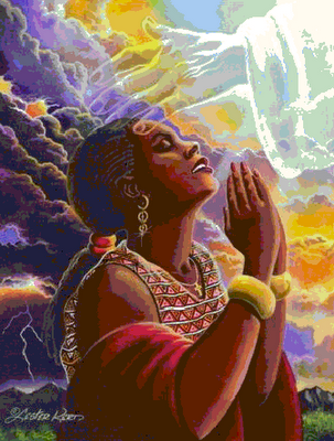 303x400 Black Art Praying - Painting Of A Black Woman Praying