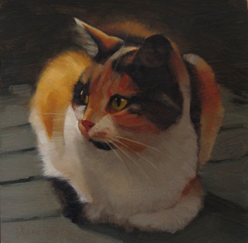 504x494 Diane Hoeptner Neighbor Cat, Painting Of A Calico Cat - Painting Of A Cat
