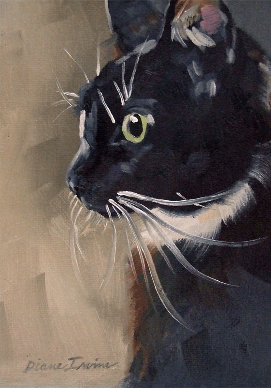 559x800 Tuxedo Cat Profile. Original Oil Painting Of A Cute Tuxedo Cat - Painting Of A Cat