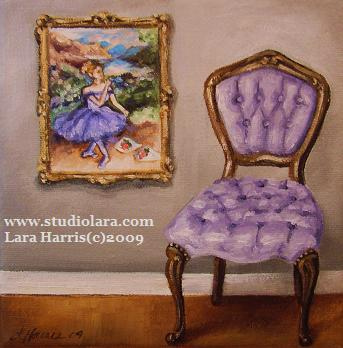343x348 Degas' Dancer With Bouquets Amp Antique Chair, Painting - Painting Of A Chair