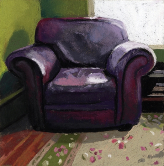 523x530 Old Leather Man Chair Painting Ria Hills - Painting Of A Chair