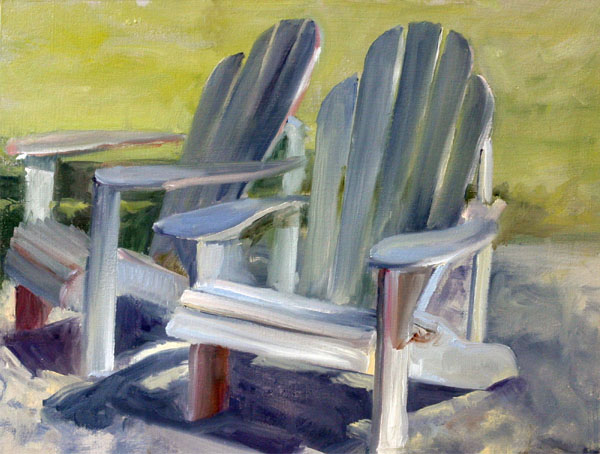600x454 Plein Air Paintings By Shelley Grund - Painting Of A Chair