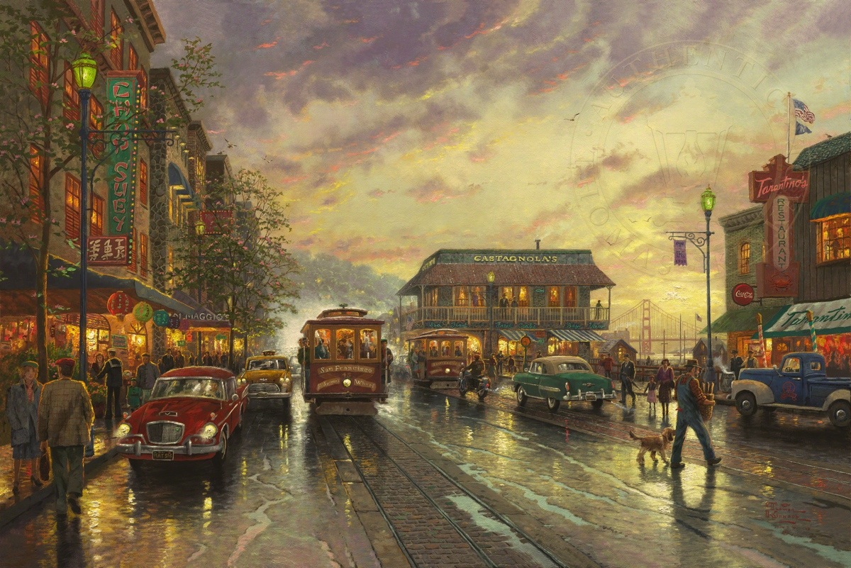 1200x801 City By The Bay Limited Edition Art The Thomas Kinkade Company - Painting Of A City