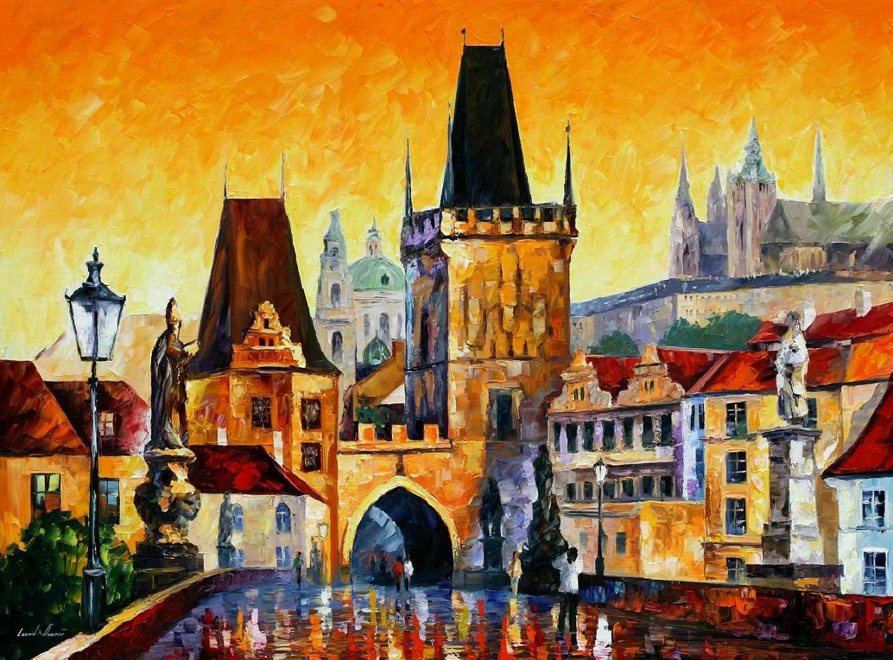 1271x940 Leonid Afremov, Oil On Canvas, Palette Knife, Buy Original - Painting Of A City