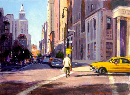510x373 Ruth Newquist, Acrylic Painting Of A Cityscape From New York City - Painting Of A City