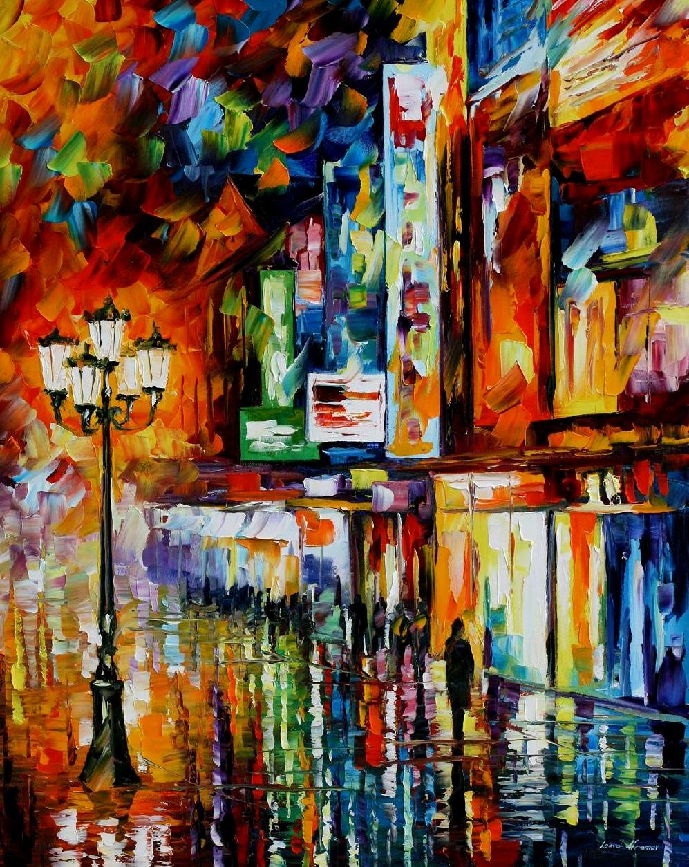 997x1254 The Song Of The City Palette Knife Oil Painting On Canvas By - Painting Of A City