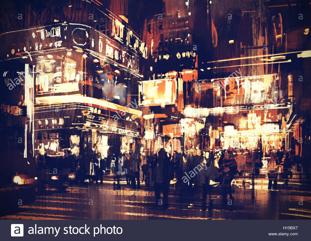 1300x1009 Painting Of City Street - Painting Of A City