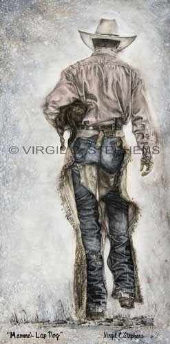 247x500 Western Art, Oil Painting, Fine Art, Modern Art, Giclee Print - Painting Of A Cowboy