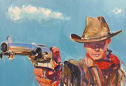 420x288 Warhol Influenced Pop Artist Dave White Takes Cowboys To Coningsby - Painting Of A Cowboy