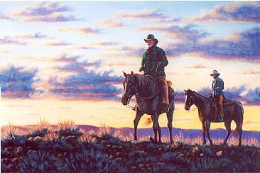 366x244 Western Cowboy - Painting Of A Cowboy