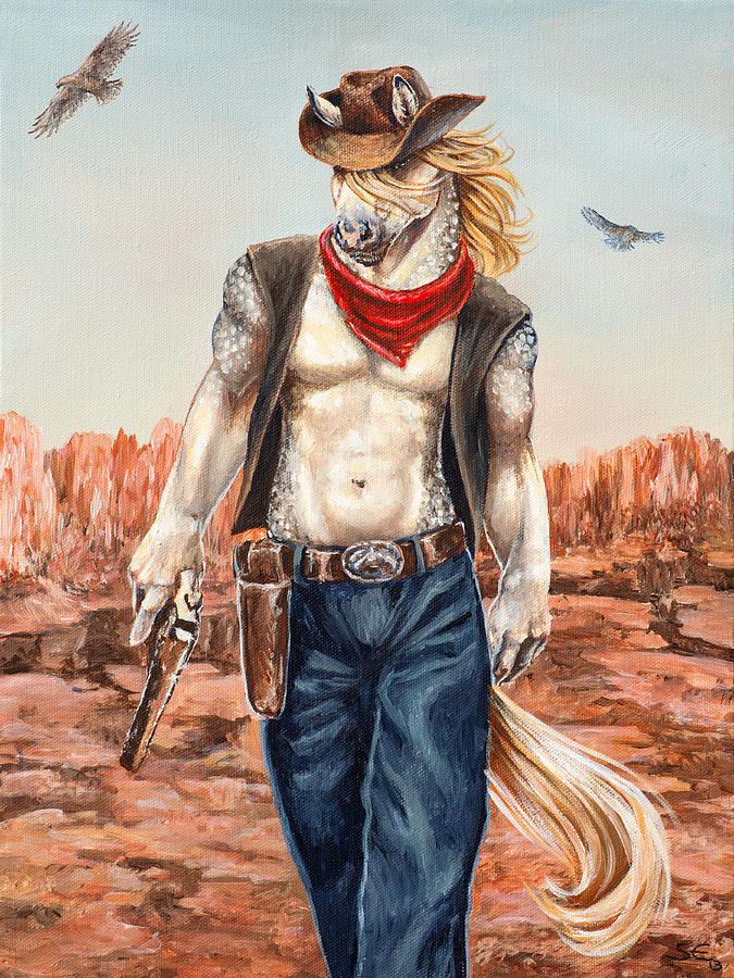 675x900 Cowboy Painting By Beth Davies - Painting Of A Cowboy