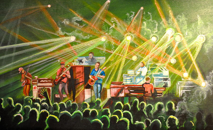 900x551 In With The Um Crowd Painting By Patricia Arroyo - Painting Of A Crowd