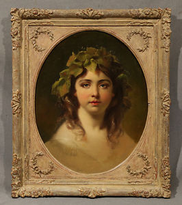 266x300 Oil Painting Style Of Bouguereau Beautiful Young Girl With Leaf - Painting Of A Crown