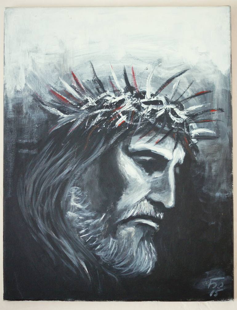 770x1006 Saatchi Art Jesus And The Crown Of Thorns. Painting By Bo Stoyanov - Painting Of A Crown