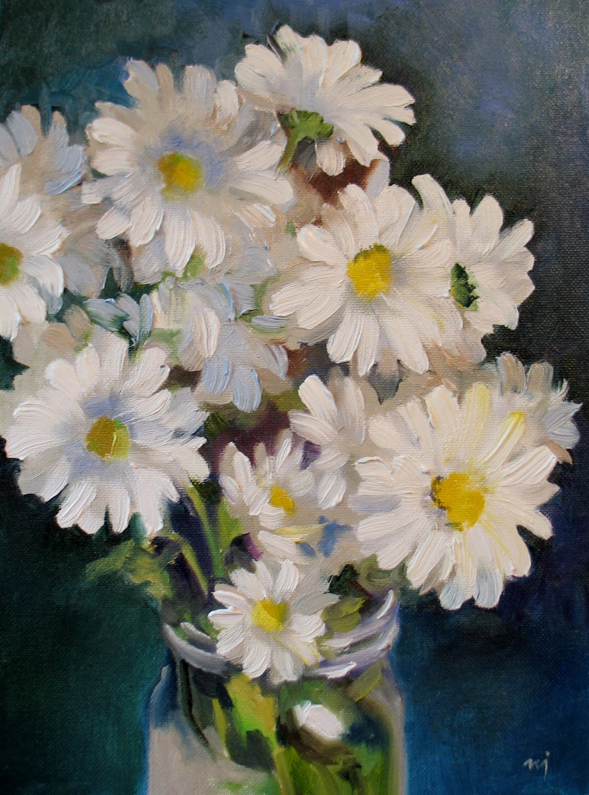 1187x1600 Oil Paintings Of Daisies Nel's Everyday Painting Daisy Bouquet 2 - Painting Of A Daisy