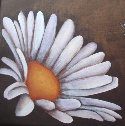 499x505 First Ever Painting Daisy Acrylic On Canvas [Archive] - Painting Of A Daisy