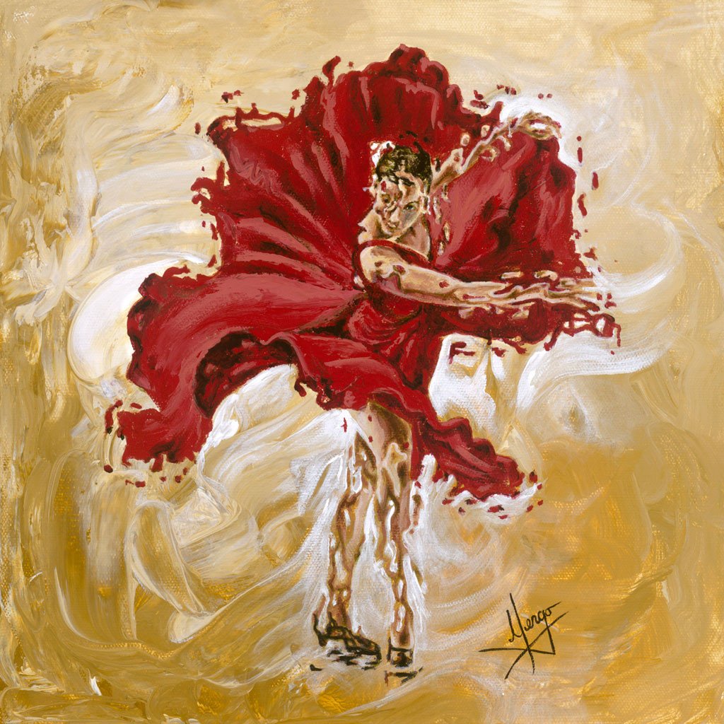 1024x1024 Determination Figurative Woman Dancer Painting - Painting Of A Dancer