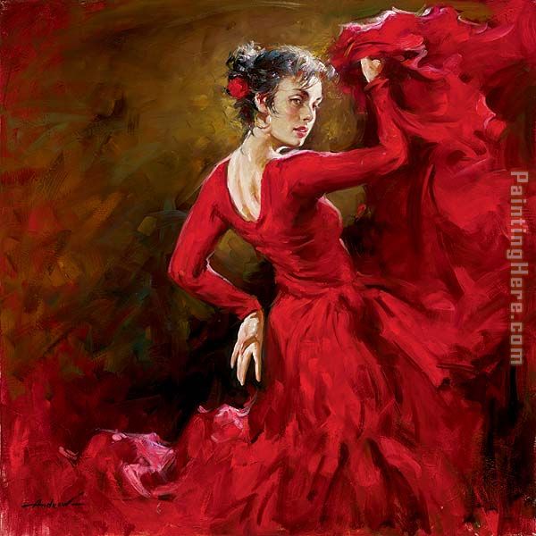600x600 Andrew Atroshenko Crimson Dancer Painting Anysize 50% Off - Painting Of A Dancer